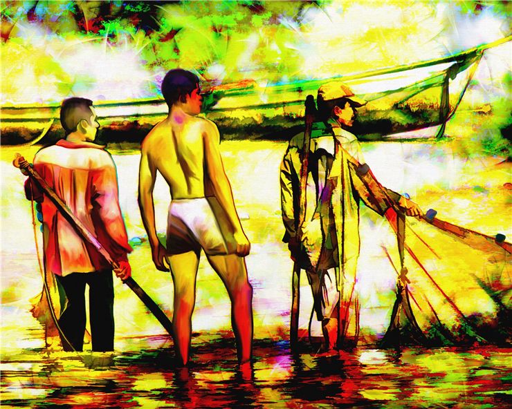 Picture Of Fishermen And Fishing Boat